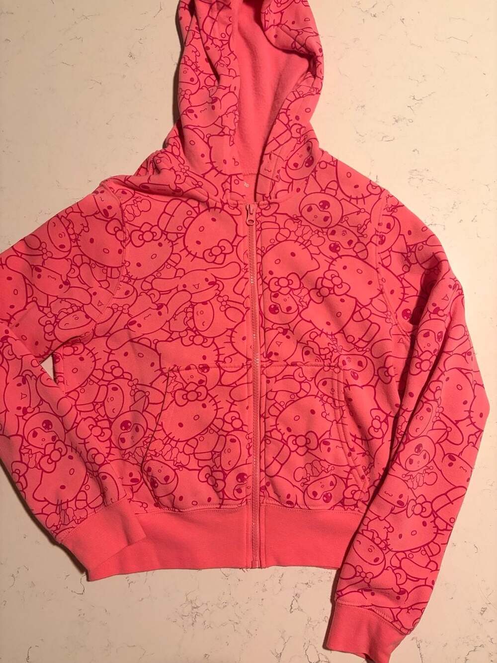 Sanrio Hello Kitty and Friends All Over Print Pink Full-Zip Hoodie